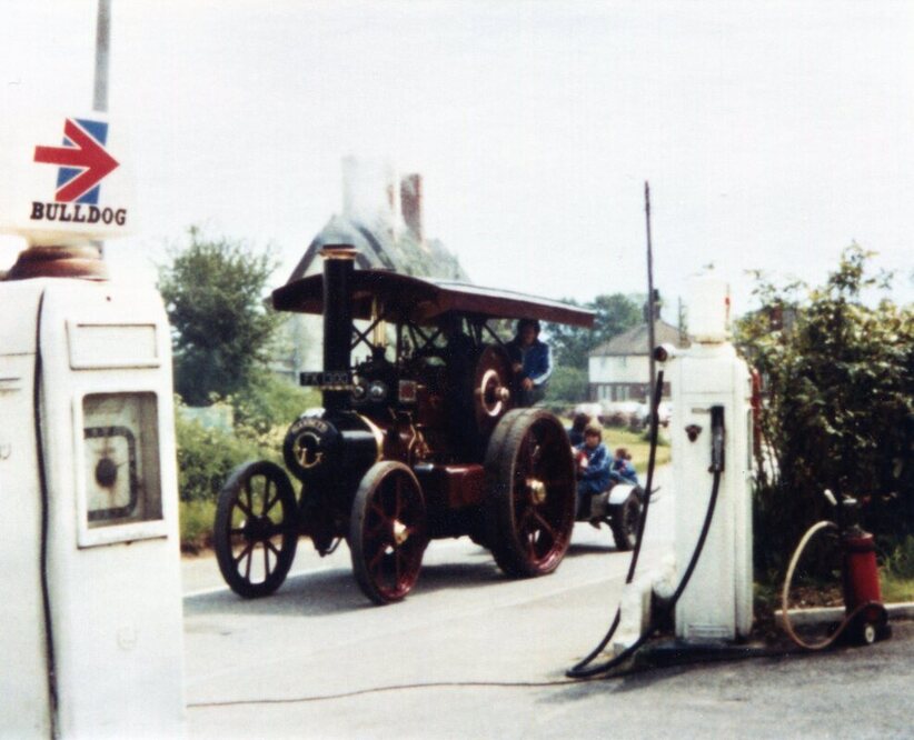 steam engine outside The Crown